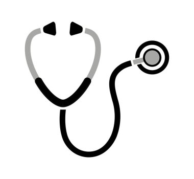 Beyaz arkaplanda steteskop simgesi