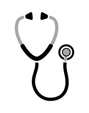 Beyaz arkaplanda steteskop simgesi