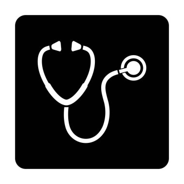 Beyaz arkaplanda steteskop simgesi