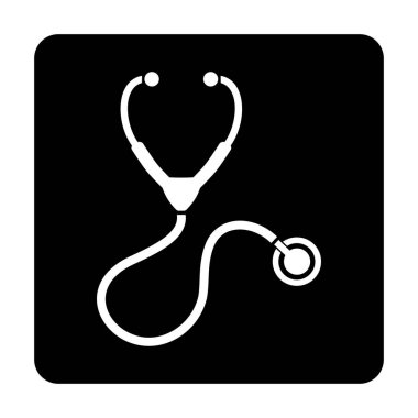 Beyaz arkaplanda steteskop simgesi