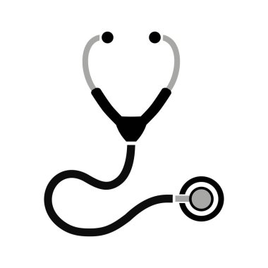 Beyaz arkaplanda steteskop simgesi
