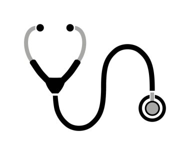 Beyaz arkaplanda steteskop simgesi