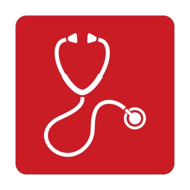 Beyaz arkaplanda steteskop simgesi