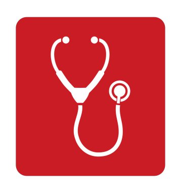 Beyaz arkaplanda steteskop simgesi