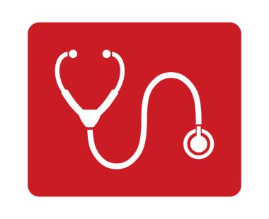 Beyaz arkaplanda steteskop simgesi