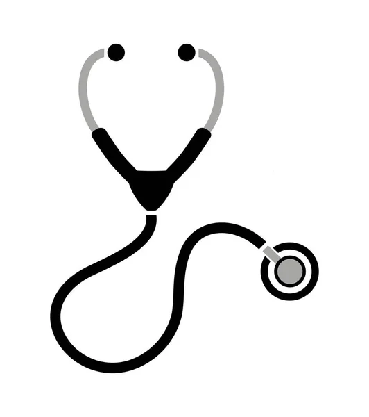 Icona Dello Stetoscopio Sfondo Bianco — Vettoriale Stock