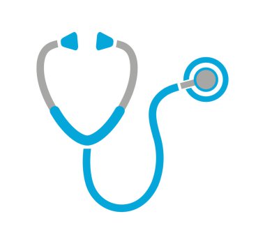 Beyaz arkaplanda steteskop simgesi