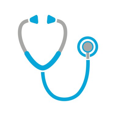 Beyaz arkaplanda steteskop simgesi