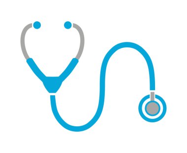 Beyaz arkaplanda steteskop simgesi