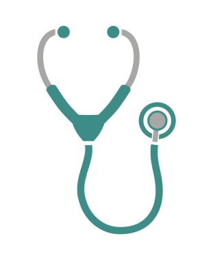 Beyaz arkaplanda steteskop simgesi