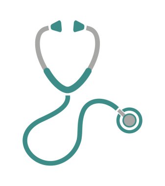 Beyaz arkaplanda steteskop simgesi