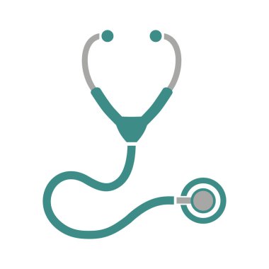 Beyaz arkaplanda steteskop simgesi