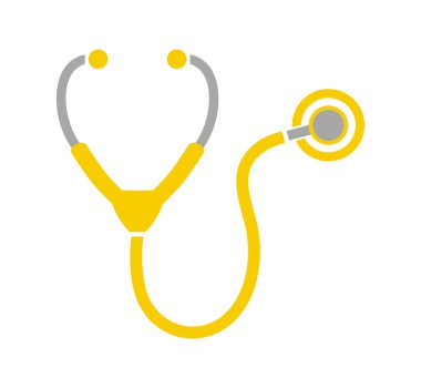 Beyaz arkaplanda steteskop simgesi