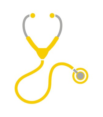 Beyaz arkaplanda steteskop simgesi