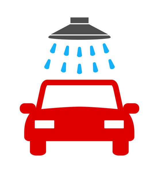 Значок автомойки на белом фоне
