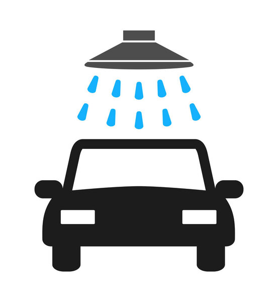 Значок автомойки на белом фоне
