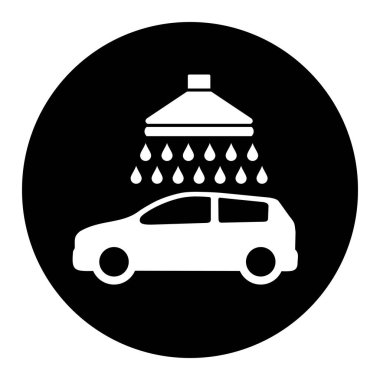 Oto yıkama simgesi beyaz zemin üzerine