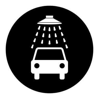 Oto yıkama simgesi beyaz zemin üzerine