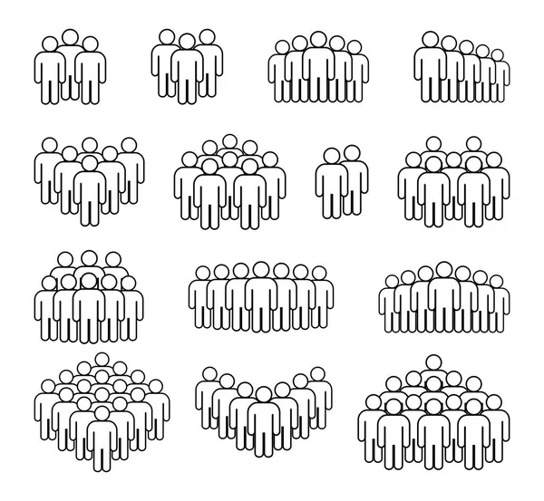 人的图标设置 人群的象征 — 图库矢量图片
