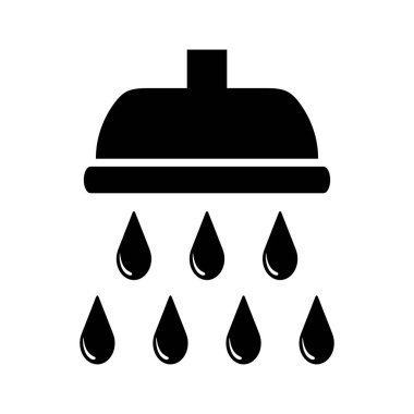 Beyaz arka plan üzerinde izole duş simgesi