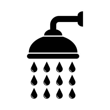 Beyaz arka plan üzerinde izole duş simgesi