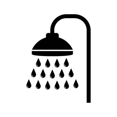 Beyaz arka plan üzerinde izole duş simgesi