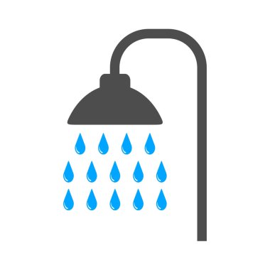 Beyaz arka plan üzerinde izole duş simgesi