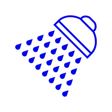 Beyaz arka plan üzerinde izole duş simgesi