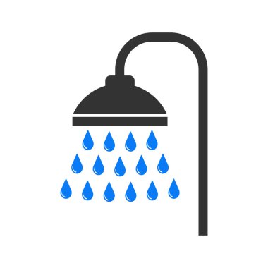 Beyaz arka plan üzerinde izole duş simgesi