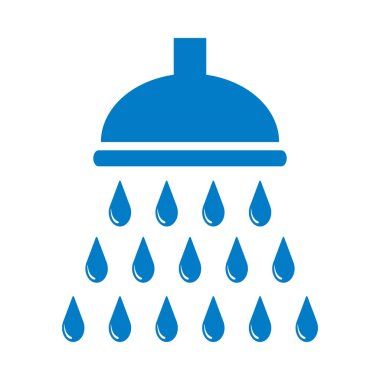 Beyaz arka plan üzerinde izole duş simgesi