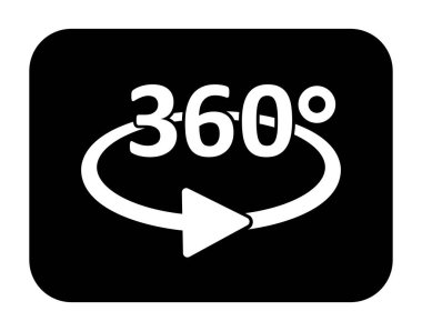 Beyaz arkaplanda 360 derece simge