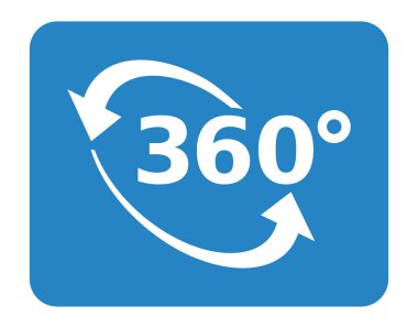 Beyaz arkaplanda 360 derece simge