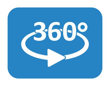 Beyaz arkaplanda 360 derece simge