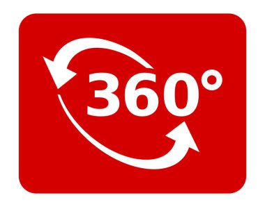 Beyaz arkaplanda 360 derece simge