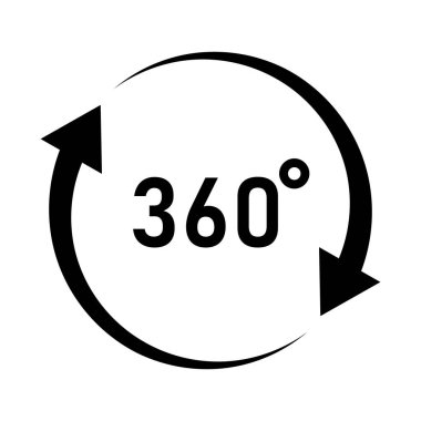 Beyaz arkaplanda 360 derece simge