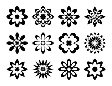 çiçek sembolü simgesi, vektör illüstrasyonu