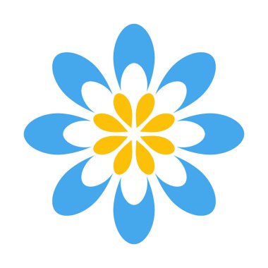 çiçek sembolü simgesi, vektör illüstrasyonu