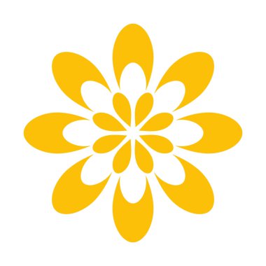 çiçek sembolü simgesi, vektör illüstrasyonu