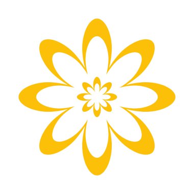 çiçek sembolü simgesi, vektör illüstrasyonu