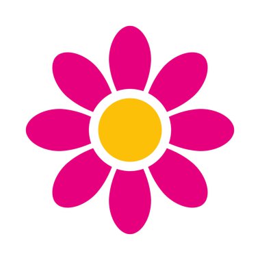 çiçek sembolü simgesi, vektör illüstrasyonu