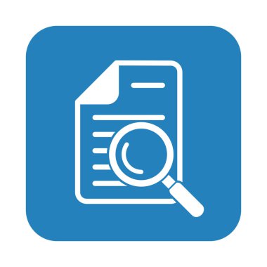 Büyüteçli belge. Kintroli simgesi ve belge araması.