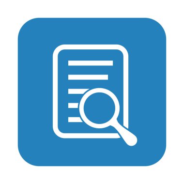 Büyüteçli belge. Kintroli simgesi ve belge araması.