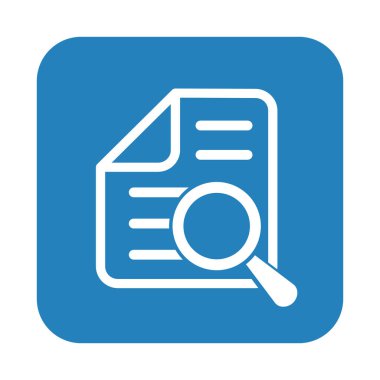 Büyüteçli belge. Kintroli simgesi ve belge araması.