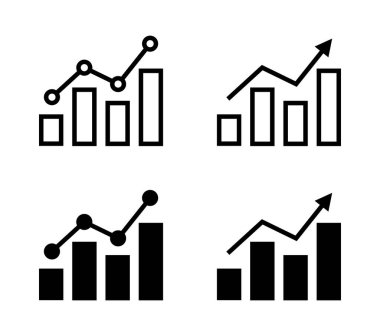 Beyaz arkaplanda bar çizelgesi sembolü
