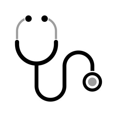 Beyaz arkaplanda steteskop simgesi