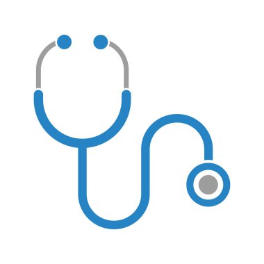 Beyaz arkaplanda steteskop simgesi