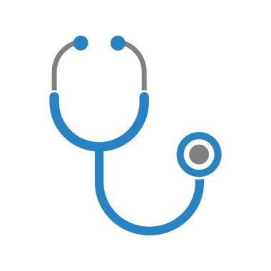 Beyaz arkaplanda steteskop simgesi