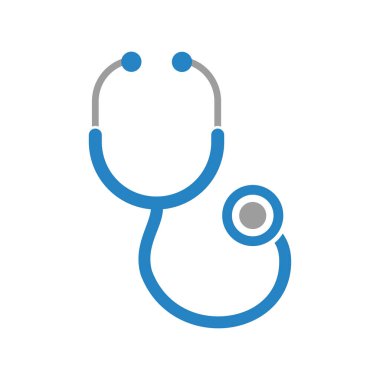 Beyaz arkaplanda steteskop simgesi