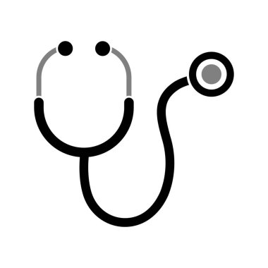 Beyaz arkaplanda steteskop simgesi