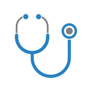 Beyaz arkaplanda steteskop simgesi